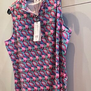 DAILY SPORTS SLEEVELESS 1/4 ZIP TOP  XL